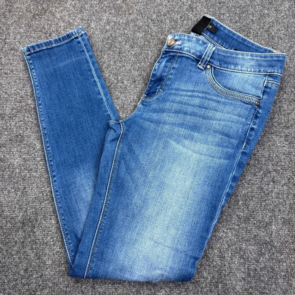 White House Black Market Skimmer Jeans Womens Size 4 Blue‎ Distressed Stretch